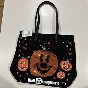 Disney Halloween Black and Orange Mickey Pumpkin Tote